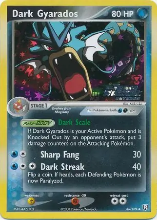 PSA 9 MINT Dark Gyarados 36/109 Rare 2004 EX Team Rocket Returns Pokemon store Card